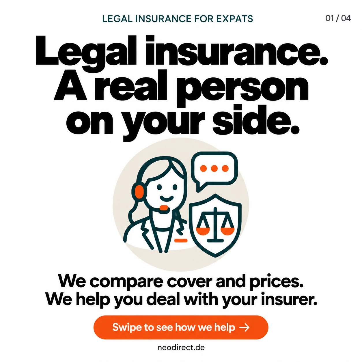 A personal advisor with a headset and legal protection shield